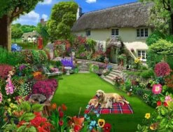 Dogs In A Cottage Garden 1000 Or 500 Piece Jigsaw Puzzles