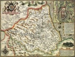 Durham Historical Map 1000 Piece Jigsaw Puzzle (1610)