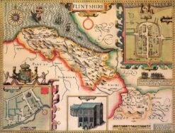 Flintshire Historical Map 1000 Piece Jigsaw Puzzle (1610)