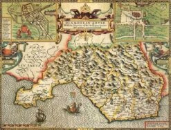 Glamorgan Historical Map 1000 Piece Jigsaw Puzzle (1610)