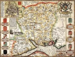 Hampshire Historical Map 1000 Piece Jigsaw Puzzle (1610)