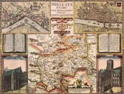 Middlesex Historical Map 1000 Piece Jigsaw Puzzle (1610)