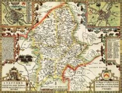 Staffordshire Historical Map 1000 Piece Jigsaw Puzzle (1610)