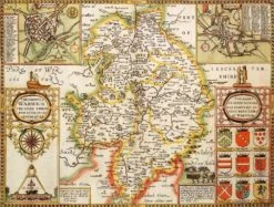 Warwickshire Historical Map 1000 Piece Jigsaw Puzzle (1610)