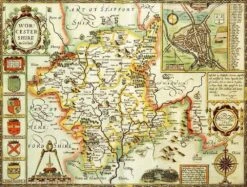 Worcestershire Historical Map 1000 Piece Jigsaw Puzzle (1610)