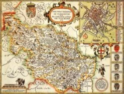 Yorkshire West Riding Historical Map 1000 Piece Jigsaw Puzzle (1610)