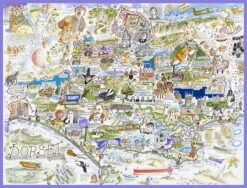 Map Of Dorset - Tim Bulmer 300 Piece Wooden Jigsaw Puzzle