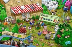 Chaos At Christmas Tree Farm - No. 10 300 Piece Wooden Jigsaw Puzzle